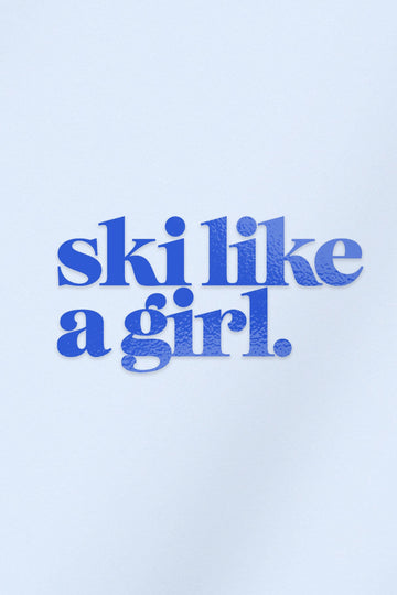 Ski Like a Girl Transfer Sticker – Blue