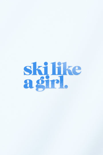 Ski Like a Girl Transfer Sticker – Blue