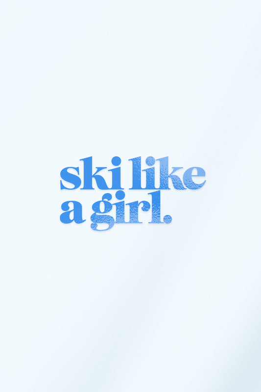 Ski Like a Girl Transfer Sticker – Blue