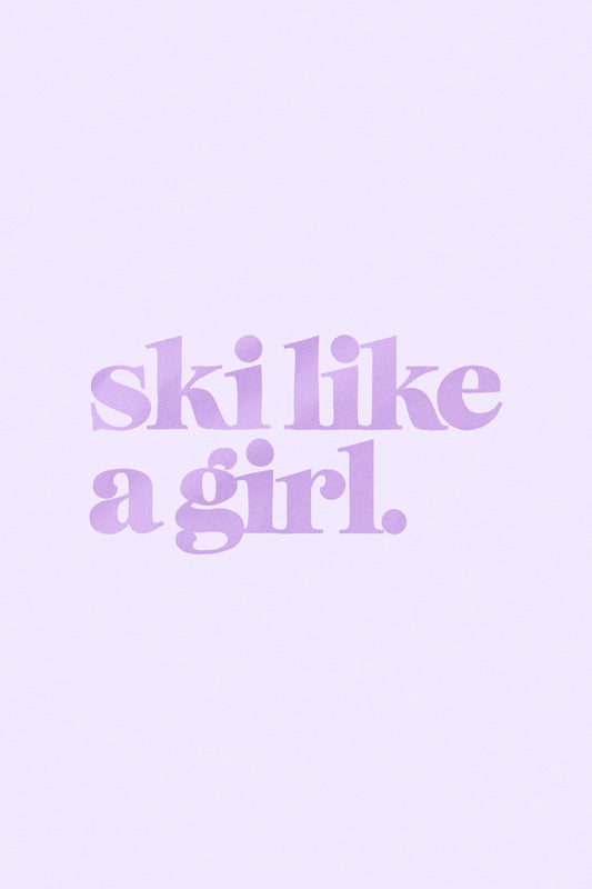Ski Like a Girl Transfer Sticker – Lilac