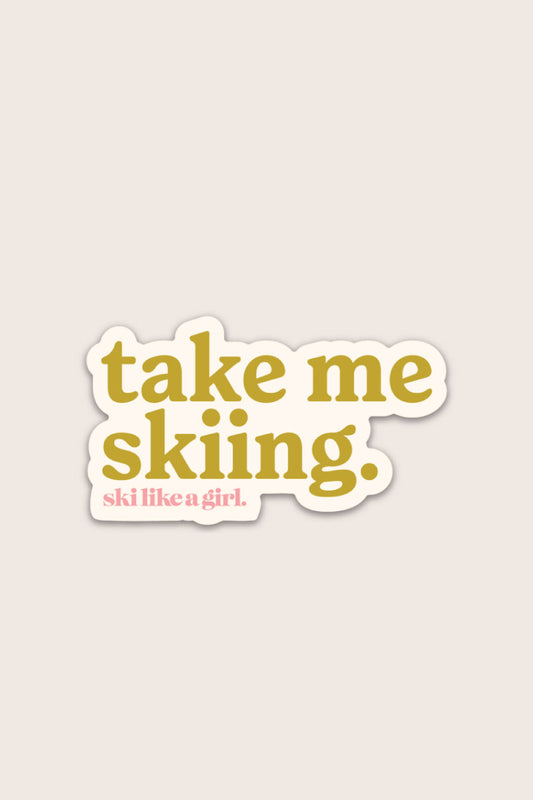 Take Me Skiing Sticker – Olive