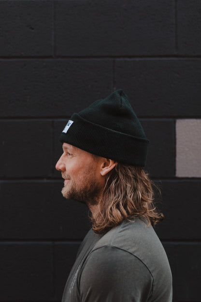 Black Beanie with Patch