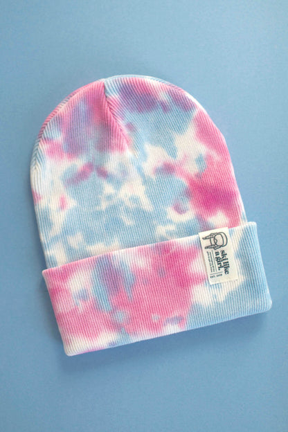 Cotton Candy Tie-Dye Beanie with Tag