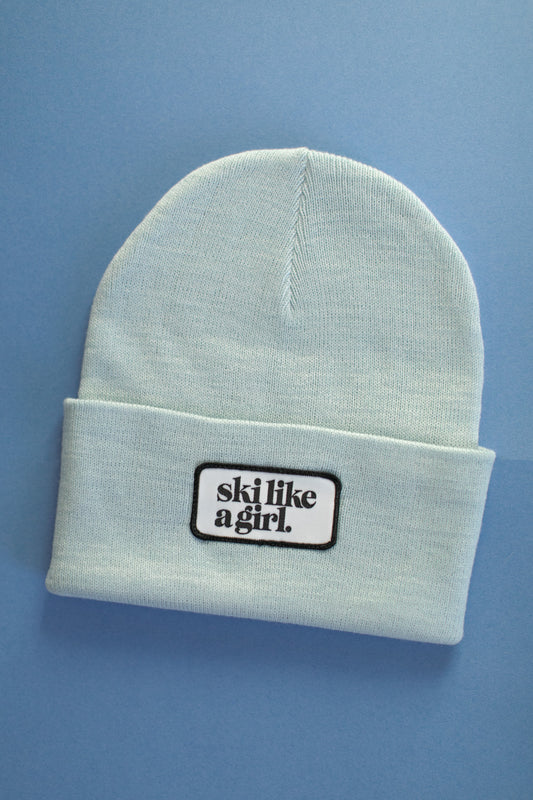 Sky Beanie with Patch