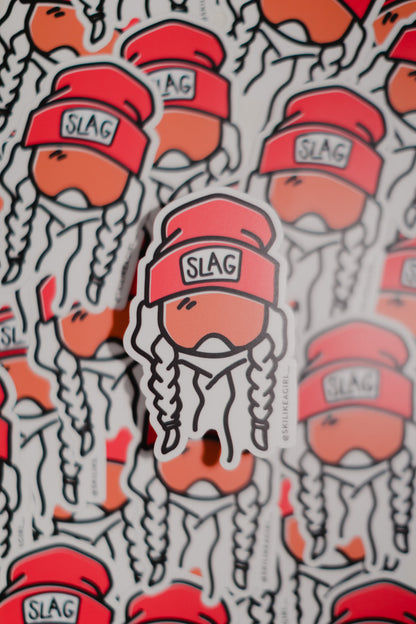 Beanie Girl Sticker – Hot Pink