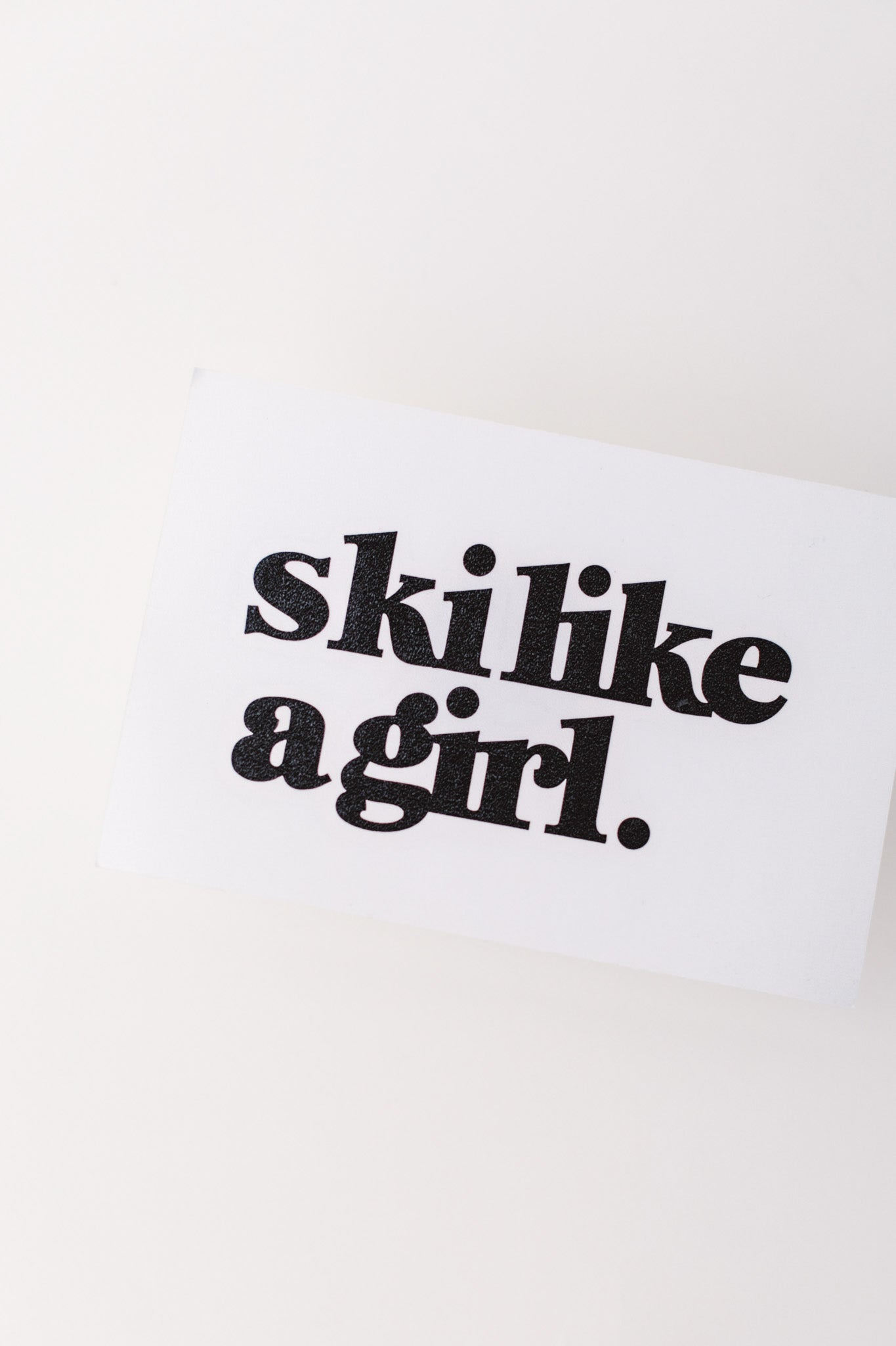 Ski Like a Girl Die Cut Transfer Sticker – Black