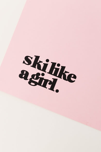 Ski Like a Girl Die Cut Transfer Sticker – Black