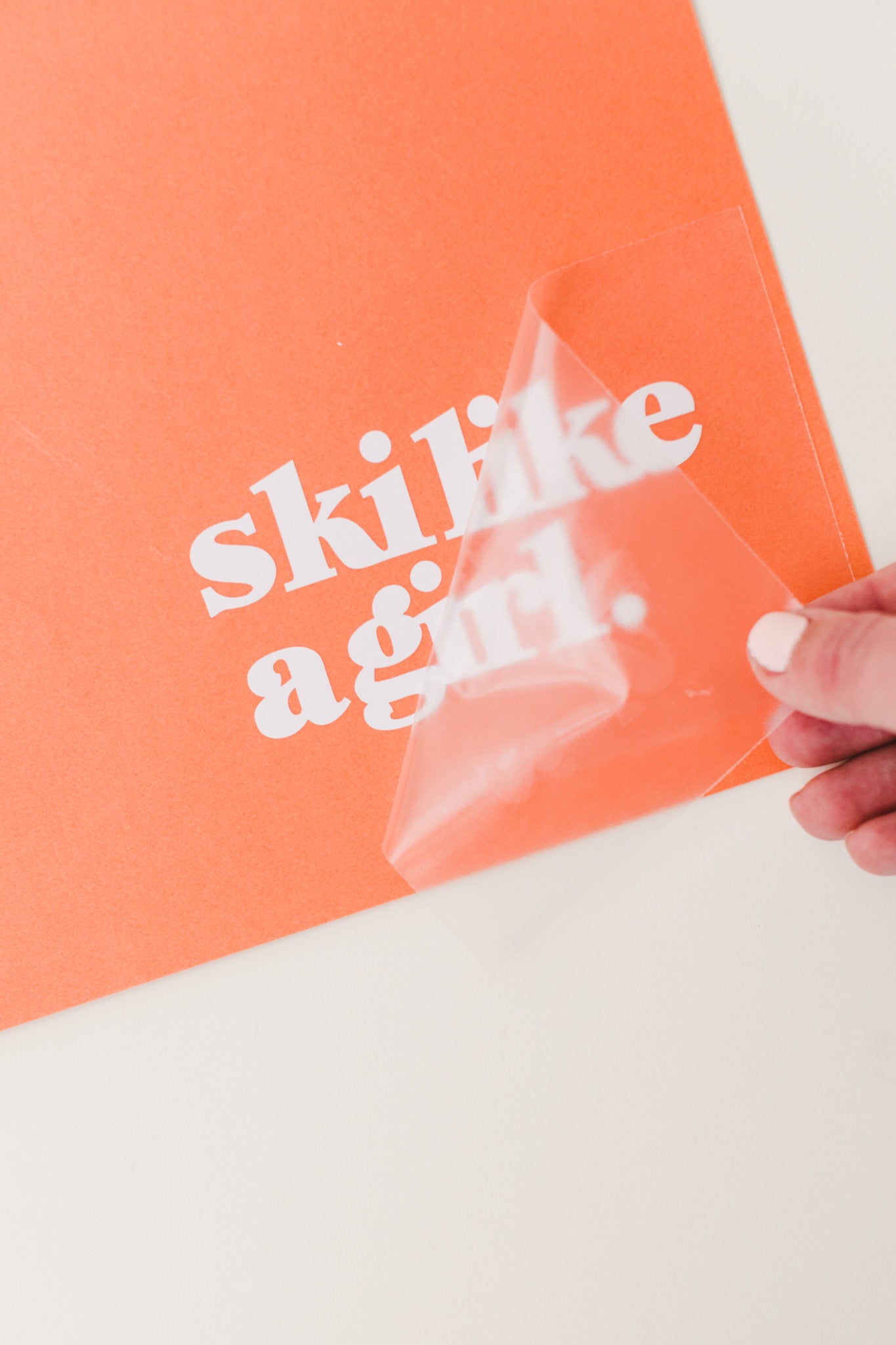 Ski Like a Girl Die Cut Transfer Sticker – White